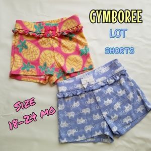 Gymboree baby girl summer print shorts LOT 18-24mo